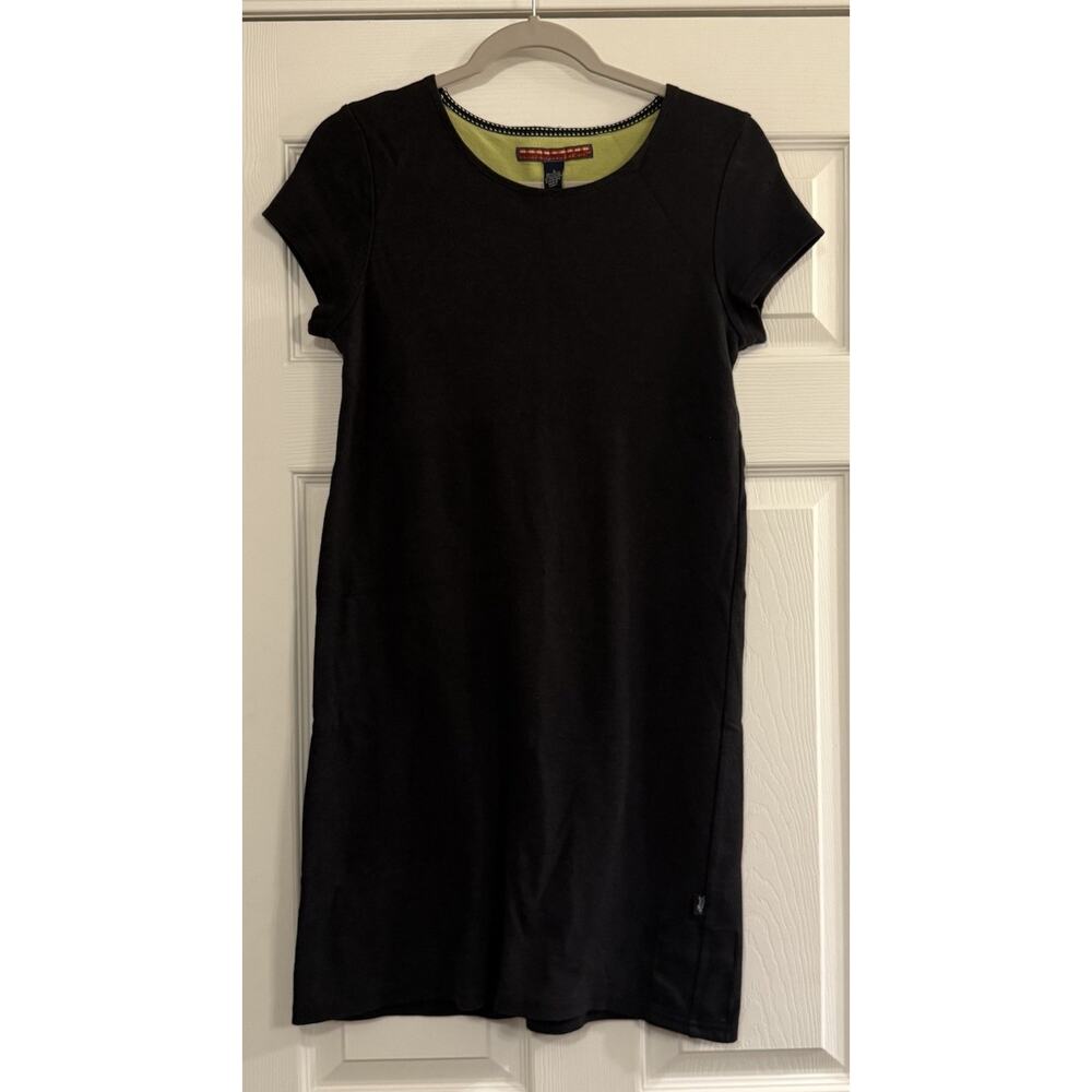 Horny Toad T-shirt Dress Sz MED Black Lyocell Stretch Casual Hiking Outdoors EUC